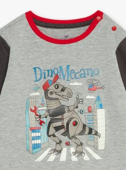 Pajamas-Sergent Major Mottled grey pyjamas in brushed fleece and jersey