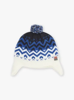 Beany, Scarf & Gloves-Sergent Major Navy blue and white knitted hat