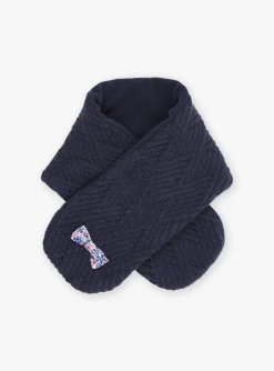 Hats, Scarves, Gloves | Hats, Scarves, Gloves-Sergent Major Navy blue cable-knit scarf