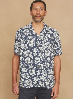 Shirt-Sergent Major Navy blue floral-print shirt