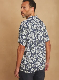 Shirt-Sergent Major Navy blue floral-print shirt