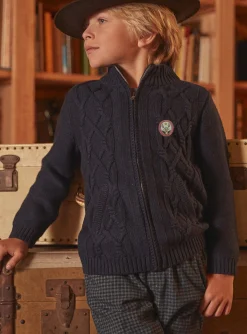 Knitwear, Sweater, Cardigan-Sergent Major Navy blue knitted cardigan