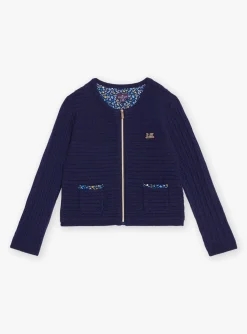Knitwear, Sweater, Cardigan-Sergent Major Navy blue long-sleeved cardigan