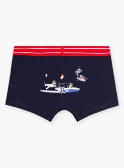 Underwear & Socks-Sergent Major 3 navy blue, red and gray boxer shorts with galaxies and stripes print
