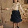 Skirt, Shorts-Sergent Major Navy blue skirt in sequined tulle