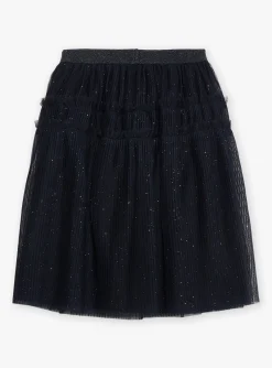Skirt, Shorts-Sergent Major Navy blue skirt in sequined tulle