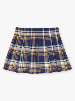Skirt, Shorts-Sergent Major Navy blue skort with twill check print