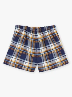 Skirt, Shorts-Sergent Major Navy blue skort with twill check print