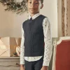 Knitwear, Sweater, Cardigan-Sergent Major Navy blue wool sleeveless sweater