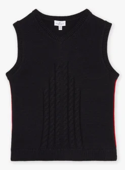 Knitwear, Sweater, Cardigan-Sergent Major Navy blue wool sleeveless sweater