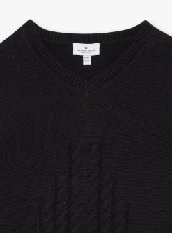 Knitwear, Sweater, Cardigan-Sergent Major Navy blue wool sleeveless sweater
