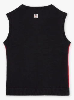 Knitwear, Sweater, Cardigan-Sergent Major Navy blue wool sleeveless sweater