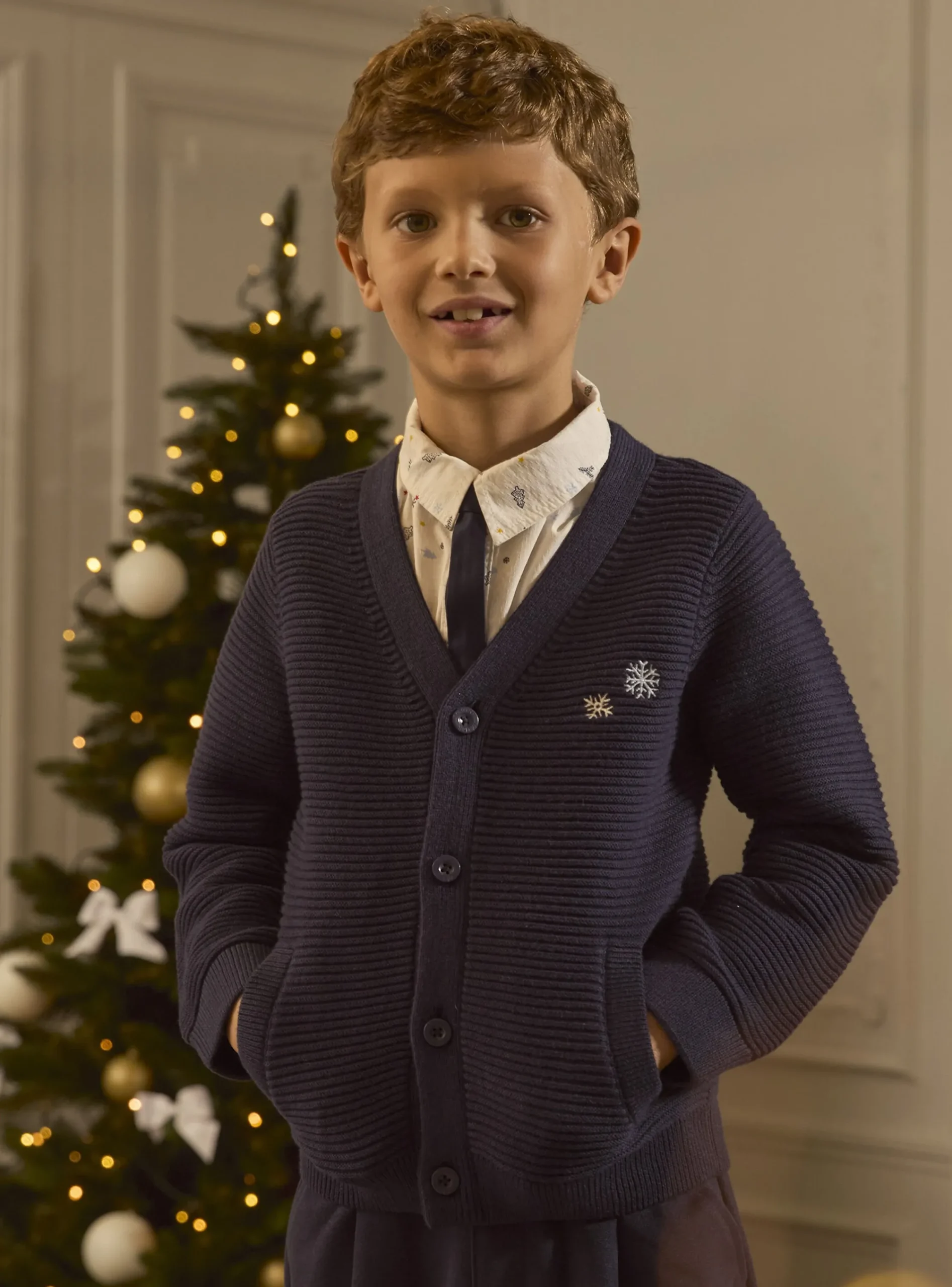 Knitwear, Sweater, Cardigan-Sergent Major Navy KIDS CARDIGAN