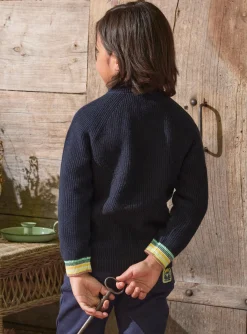 Knitwear, Sweater, Cardigan-Sergent Major Navy KIDS CARDIGAN