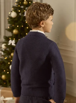 Knitwear, Sweater, Cardigan-Sergent Major Navy KIDS CARDIGAN