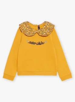 Knitwear, Sweater, Cardigan-Sergent Major Ochre sweatshirt in brushed fleece