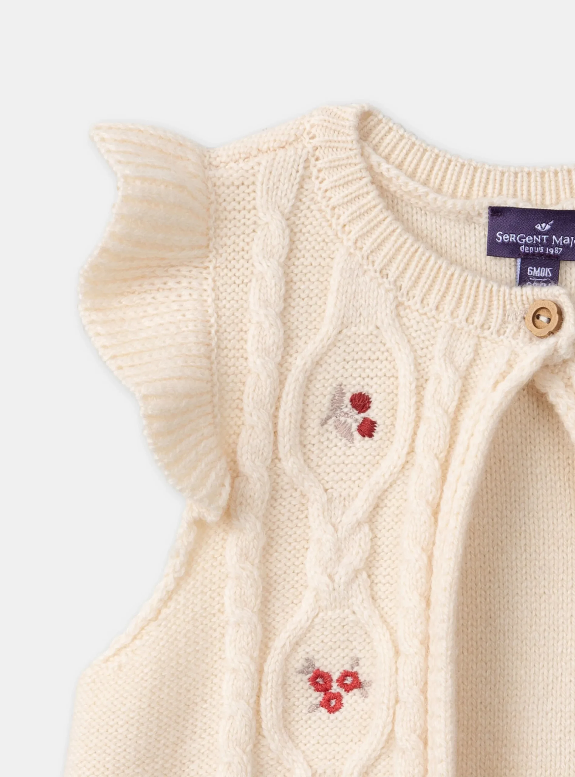Knitwear, Sweater, Cardigan | Knitwear, Sweater, Cardigan-Sergent Major Off white CARDIGAN WHITHOUT SLEEVES