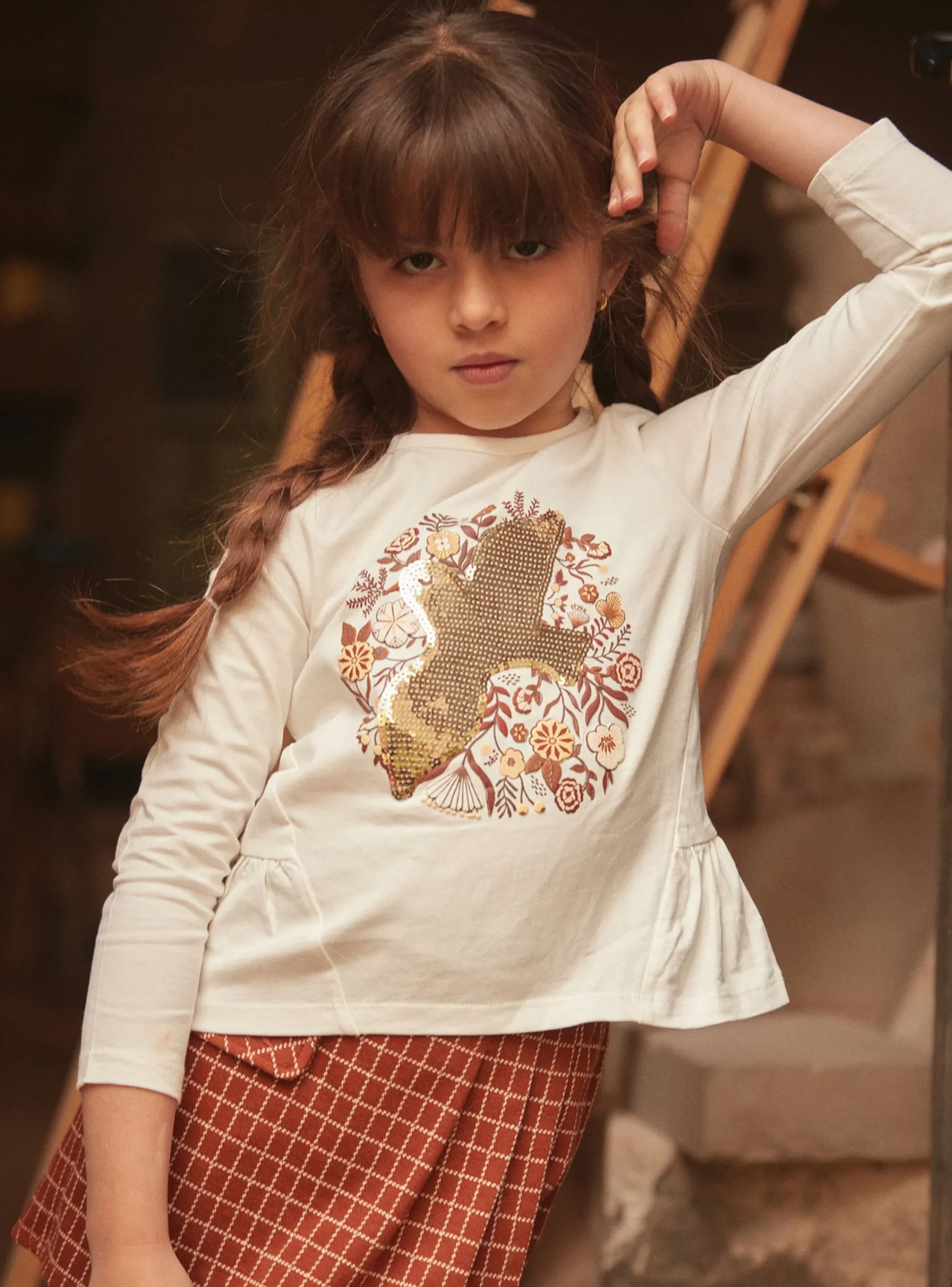 Shirt, T-shirt-Sergent Major Off white TEE SHIRT LS