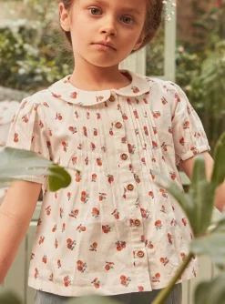 Shirt, T-shirt-Sergent Major Off-white blouse with fruit print