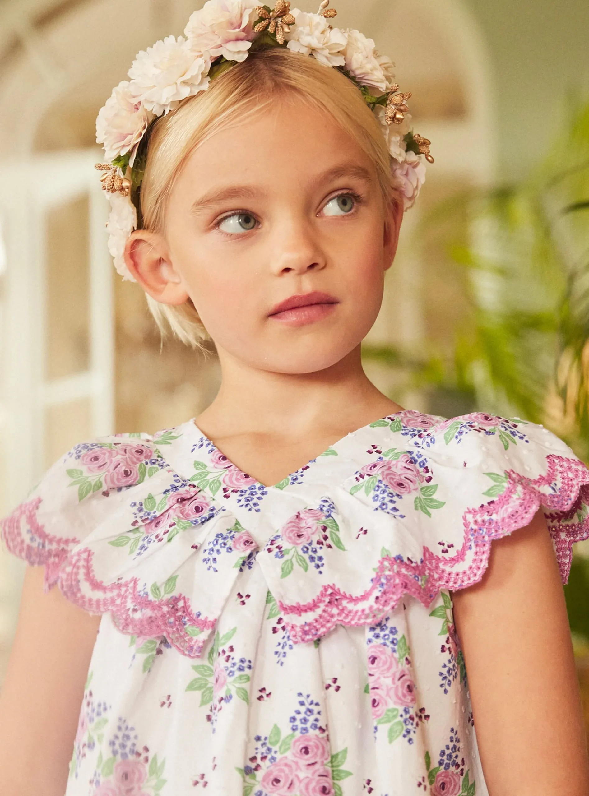 Dress-Sergent Major Off-white dress with roses