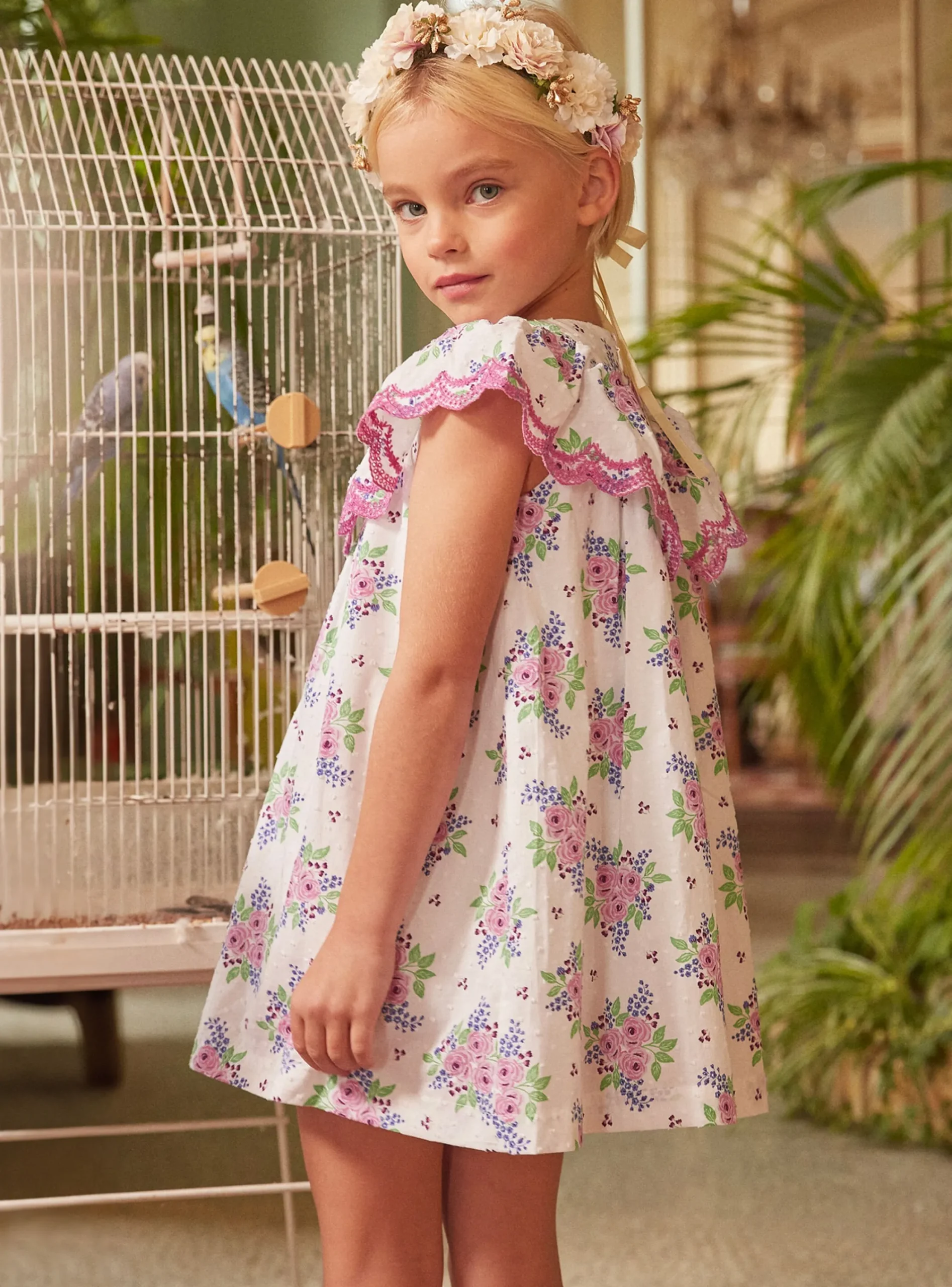 Dress-Sergent Major Off-white dress with roses