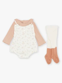 Suits And Ensembles-Sergent Major Old pink bodysuit, unbleached romper and tights