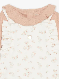Suits And Ensembles-Sergent Major Old pink bodysuit, unbleached romper and tights