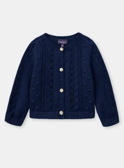 Knitwear, Sweater, Cardigan | Knitwear, Sweater, Cardigan-Sergent Major Openwork Knit Baby Girl Cardigan