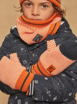 Beany, Scarf & Gloves-Sergent Major Orange knitted muffles