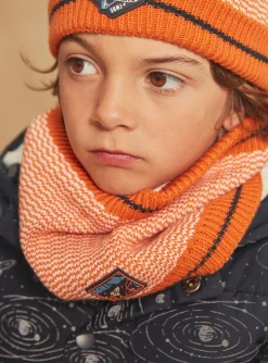 Beany, Scarf & Gloves-Sergent Major Orange knitted snood