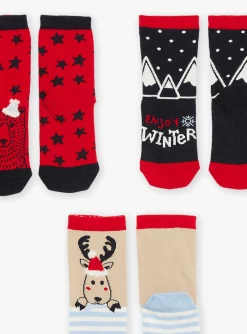 Underwear & Socks-Sergent Major 3 pairs of mid calf length red socks