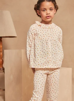 Pajamas-Sergent Major Pale pink pyjamas in cotton gauze with floral print