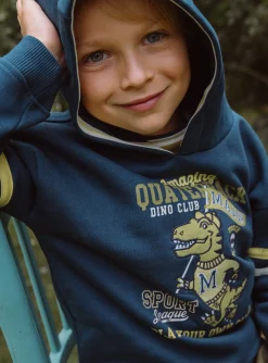 Knitwear, Sweater, Cardigan-Sergent Major Petrol blue and yellow hoodie