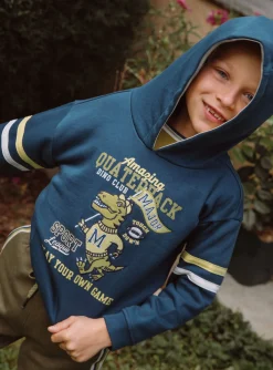 Knitwear, Sweater, Cardigan-Sergent Major Petrol blue and yellow hoodie