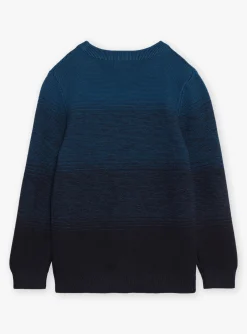 Knitwear, Sweater, Cardigan-Sergent Major Petrol blue tie-and-dye sweater