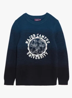 Knitwear, Sweater, Cardigan-Sergent Major Petrol blue tie-and-dye sweater