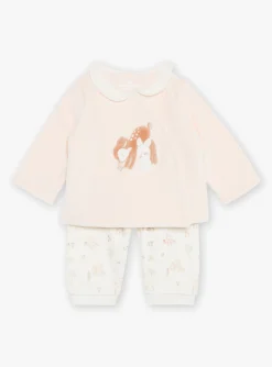 Suits And Ensembles-Sergent Major Pink and ecru velvet pajamas