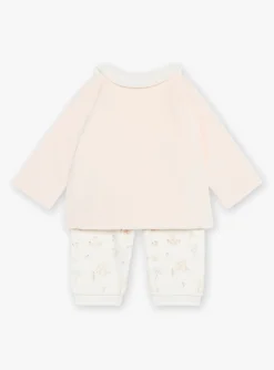 Suits And Ensembles-Sergent Major Pink and ecru velvet pajamas