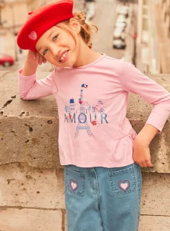Shirt, T-shirt-Sergent Major Pink barbapapa T-shirt with ruffles