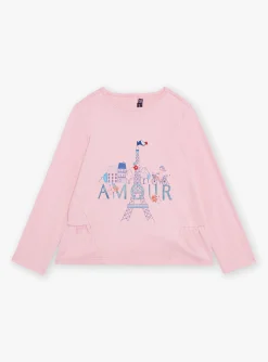 Shirt, T-shirt-Sergent Major Pink barbapapa T-shirt with ruffles