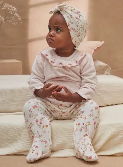 Pajamas & Rompers | Pajamas & Rompers-Sergent Major Pink bonnet and bolster set with floral print