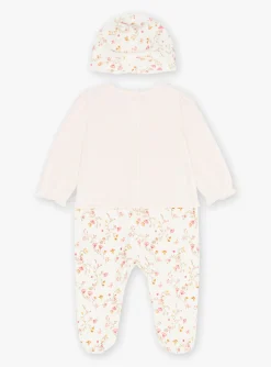 Pajamas & Rompers | Pajamas & Rompers-Sergent Major Pink bonnet and bolster set with floral print