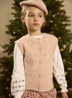 Knitwear, Sweater, Cardigan-Sergent Major Pink copper CARDIGAN WHITHOUT SLEEVES
