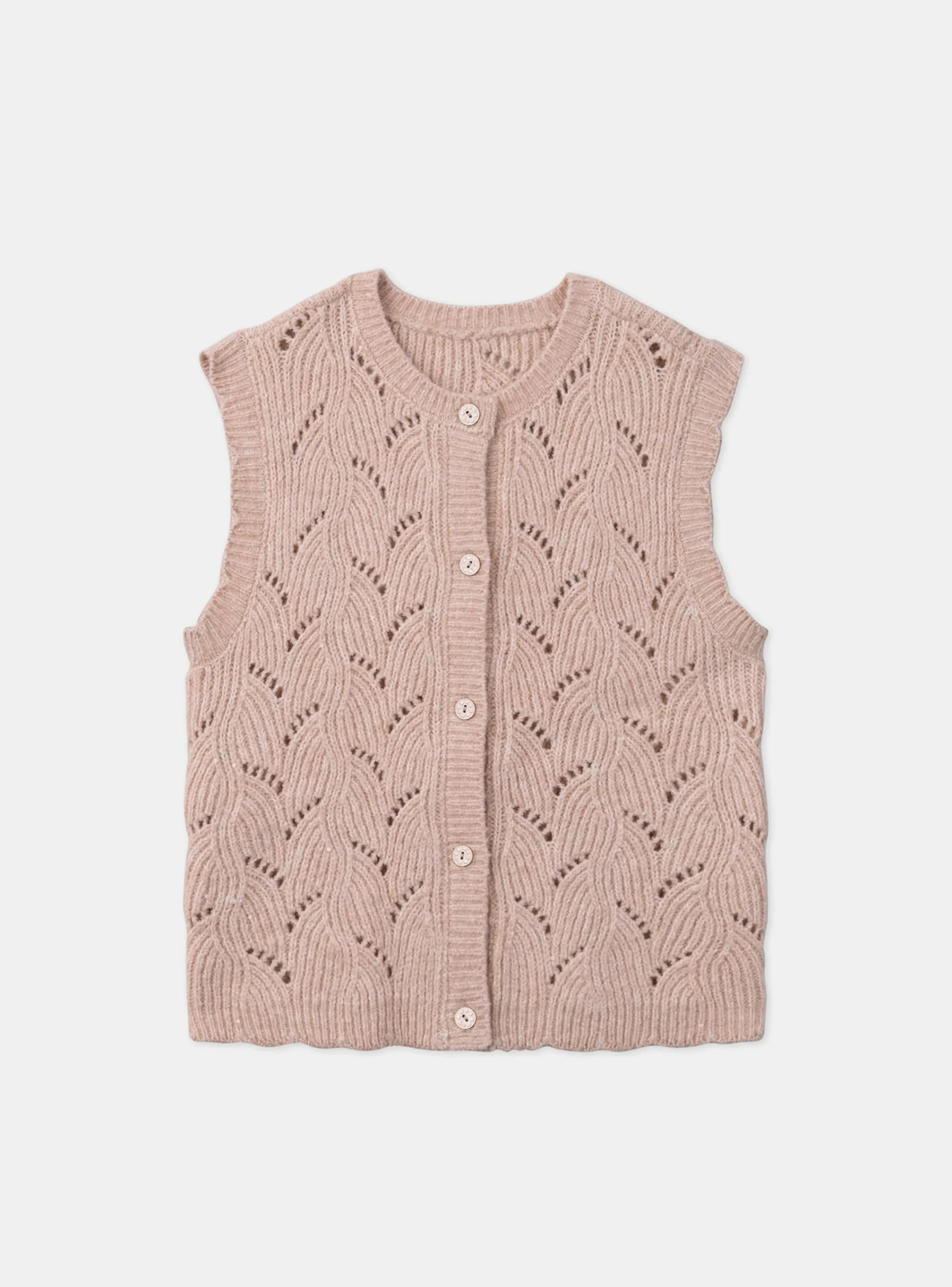 Knitwear, Sweater, Cardigan-Sergent Major Pink copper CARDIGAN WHITHOUT SLEEVES