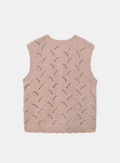 Knitwear, Sweater, Cardigan-Sergent Major Pink copper CARDIGAN WHITHOUT SLEEVES
