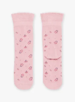 Underwear, Socks, Tights-Sergent Major Pink floral-print socks