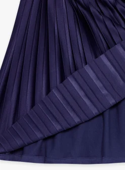 Skirt, Shorts-Sergent Major Pleated skirt in navy blue jersey