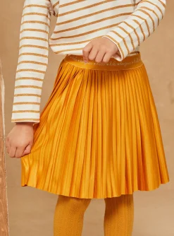 Skirt, Shorts-Sergent Major Pleated skirt in yellow jersey
