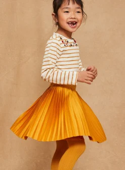 Skirt, Shorts-Sergent Major Pleated skirt in yellow jersey