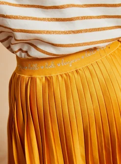 Skirt, Shorts-Sergent Major Pleated skirt in yellow jersey